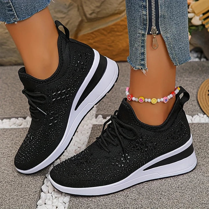 Sneakers Ortopédicas con Piedras Brillantes – Estilo y Bienestar