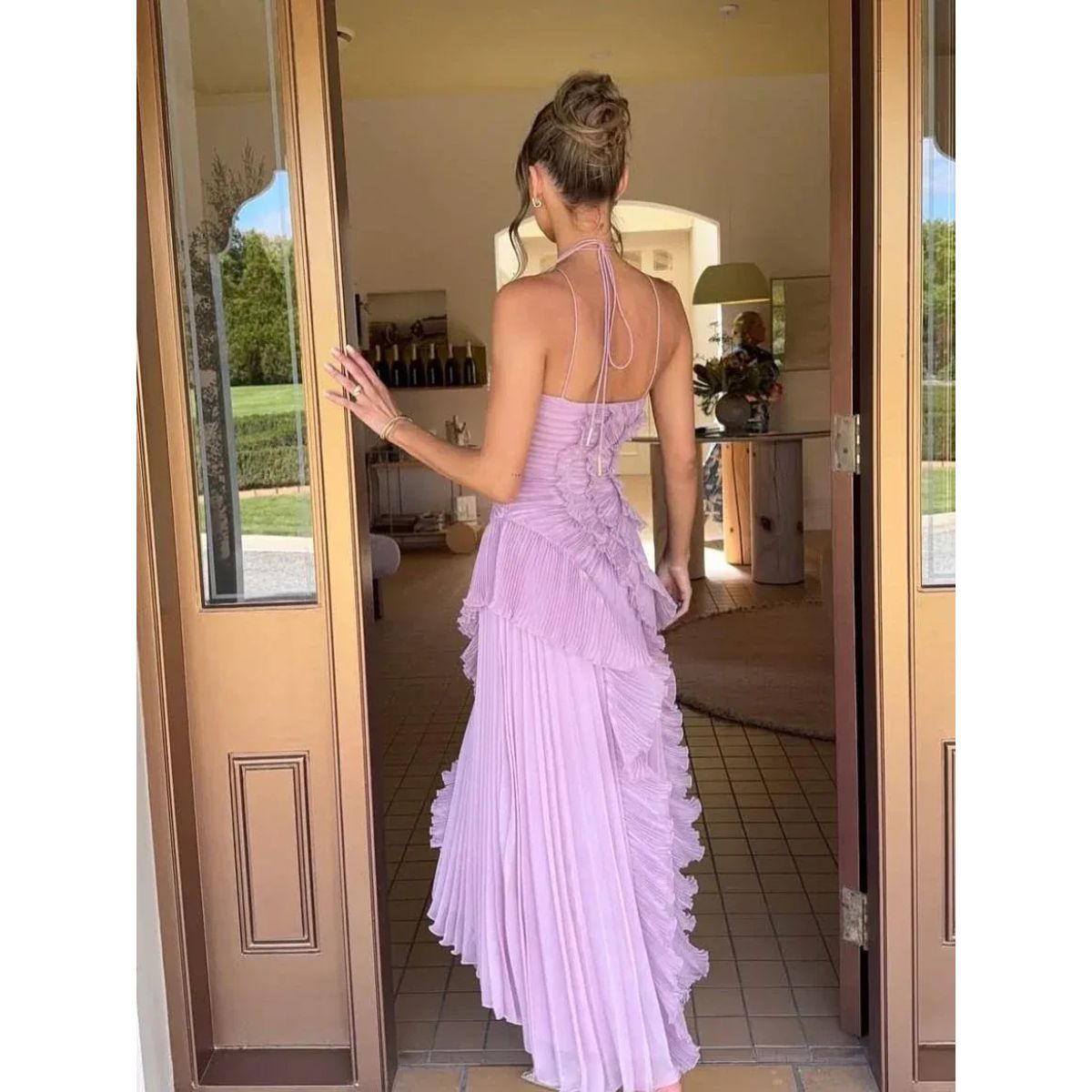 Vestido de Fiesta Largo – Diseño con Volantes, Ideal para Bodas y Cócteles
