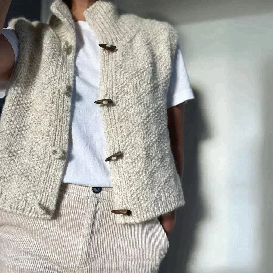 Elegante chaleco de punto para mujer: suave, cálido y versátil