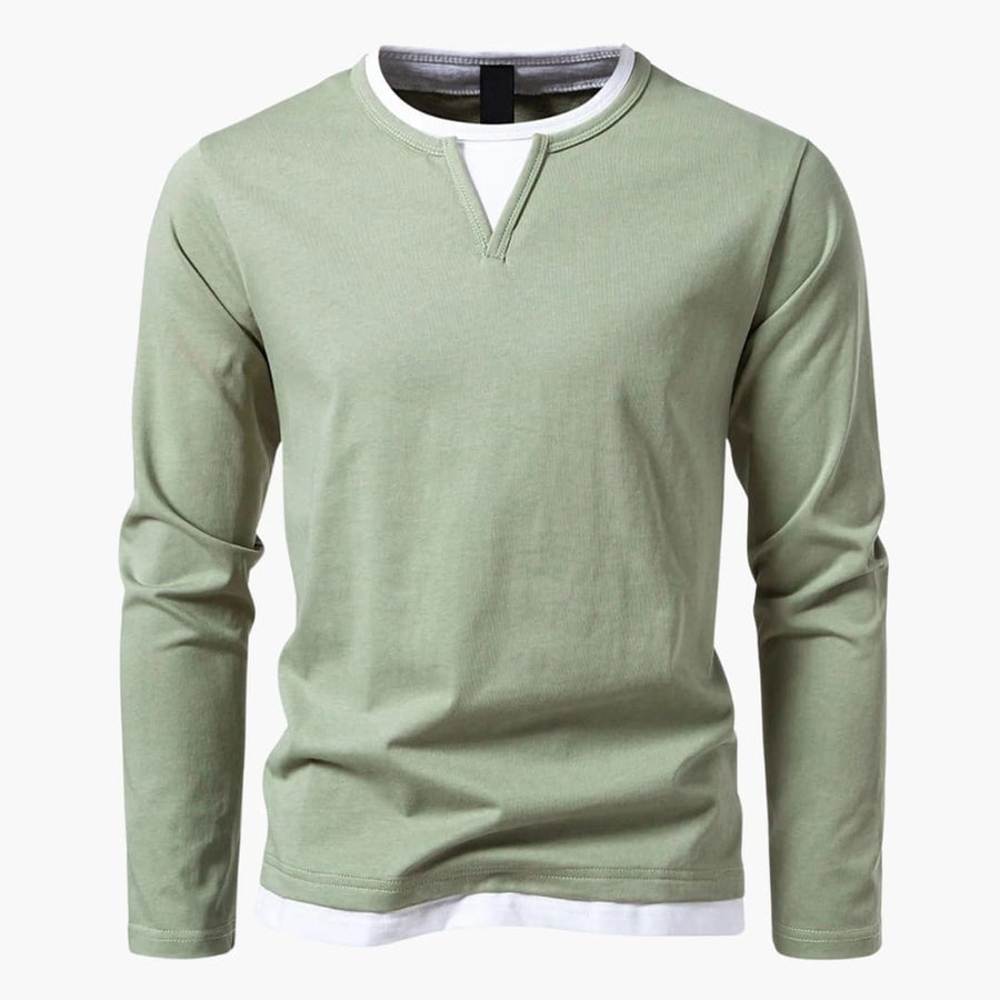 Camisa de manga larga hombre, ligera y favorecedora para primavera u otoño