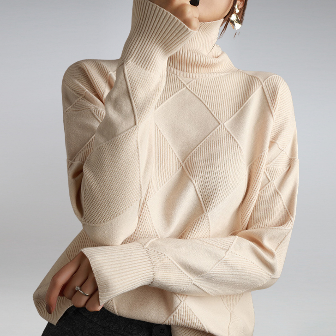 Jersey de cachemira con cuello alto para mujer: calidez y elegancia