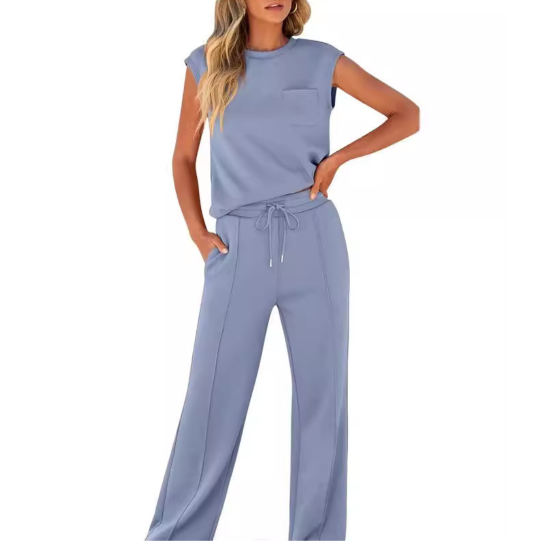 Conjunto casual de verano dos piezas cómodo y elegante diario
