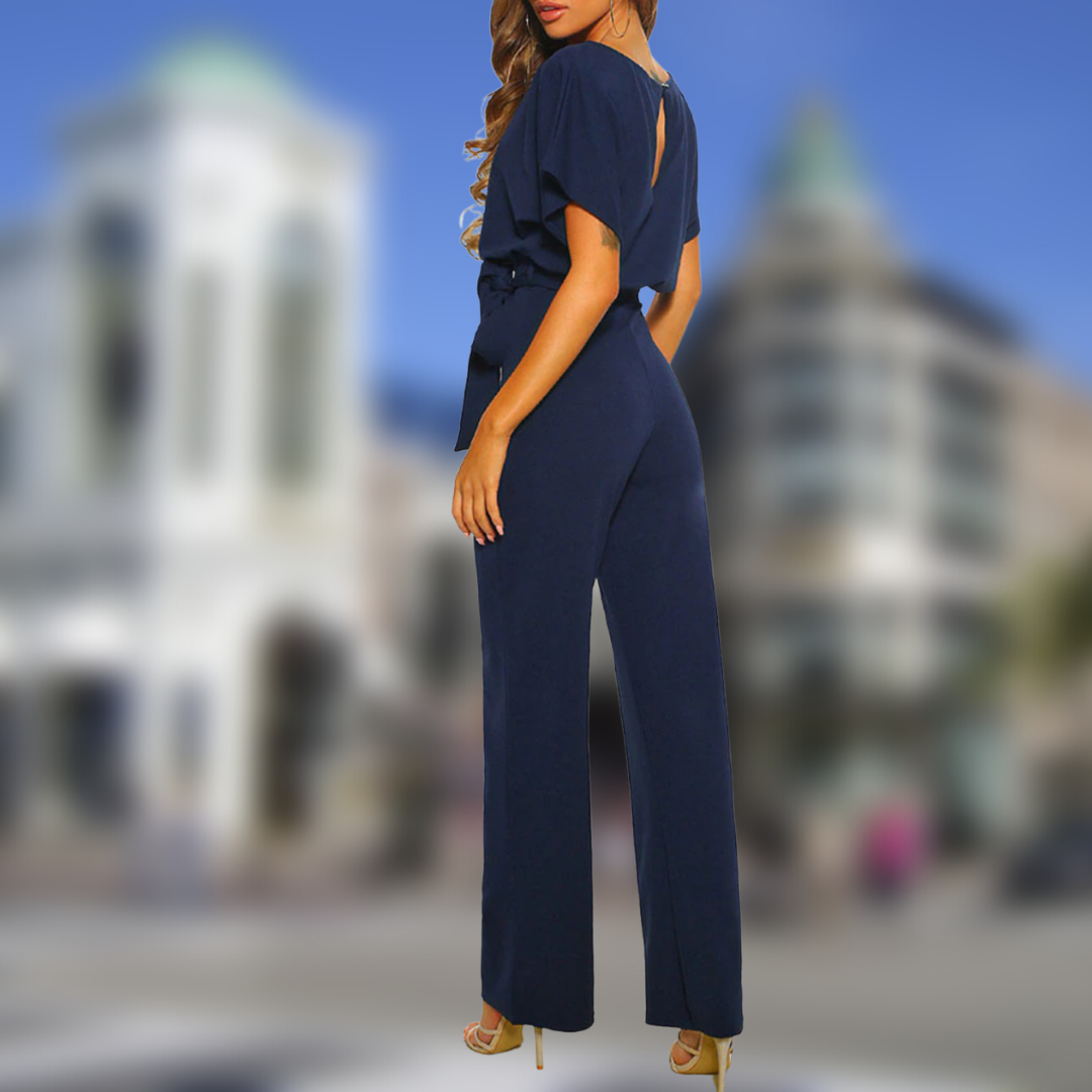 Loscana Jumpsuits | Leichter Sommer-Jumpsuit mit Gürtel | Luftiger Hosenanzug für Business & Party