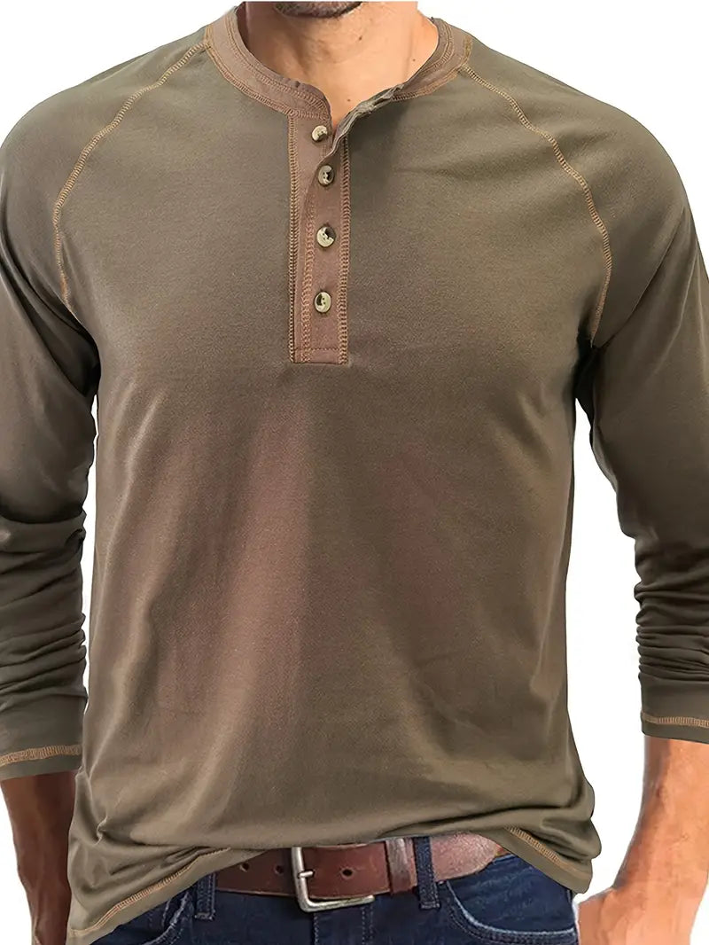 Camisa de manga larga hombre, ligera y favorecedora para primavera u otoño