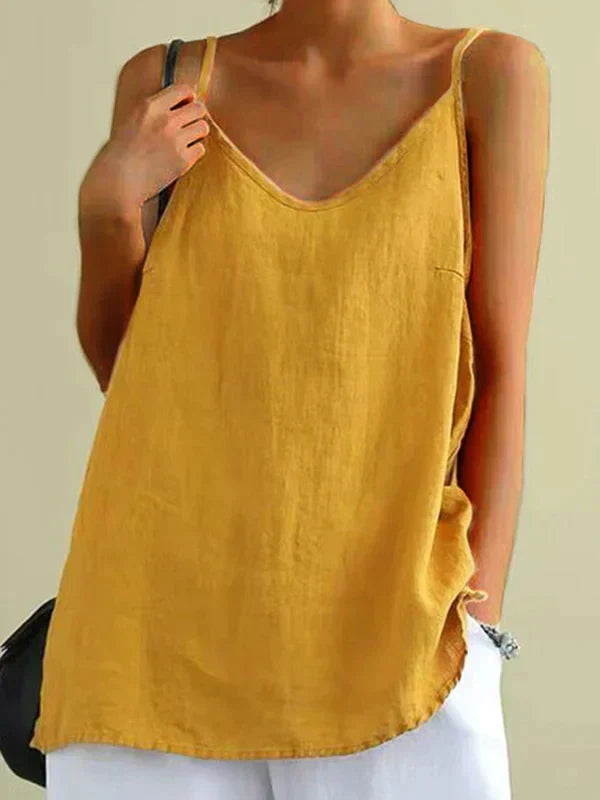 Camiseta Sin Mangas Mujer – Lino Suave, Fresco y Cómodo para Días Cálidos