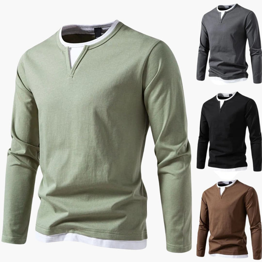 Camisa de manga larga hombre, ligera y favorecedora para primavera u otoño