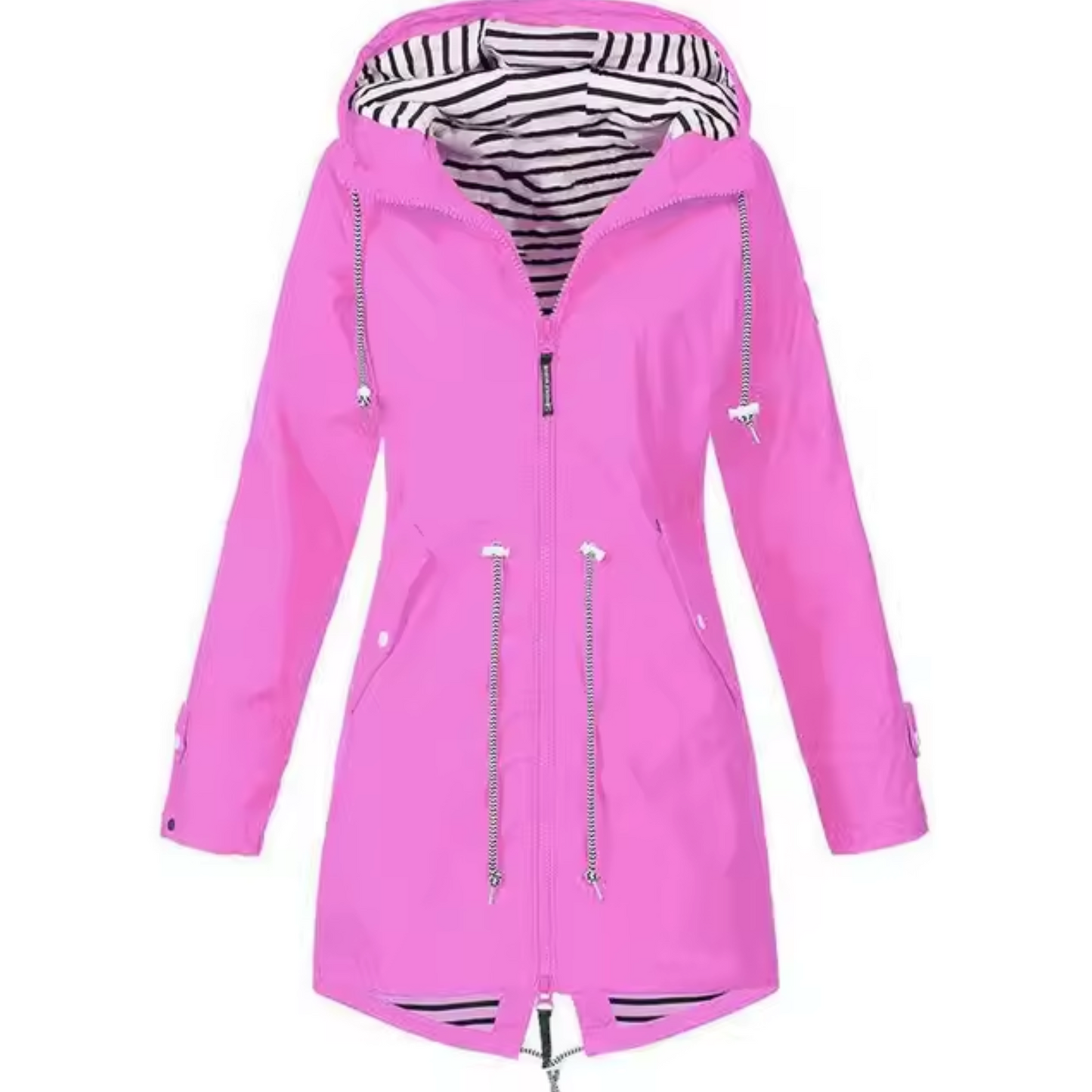 Chaqueta de invierno moderna para mujer: cómoda, con forro interior a rayas
