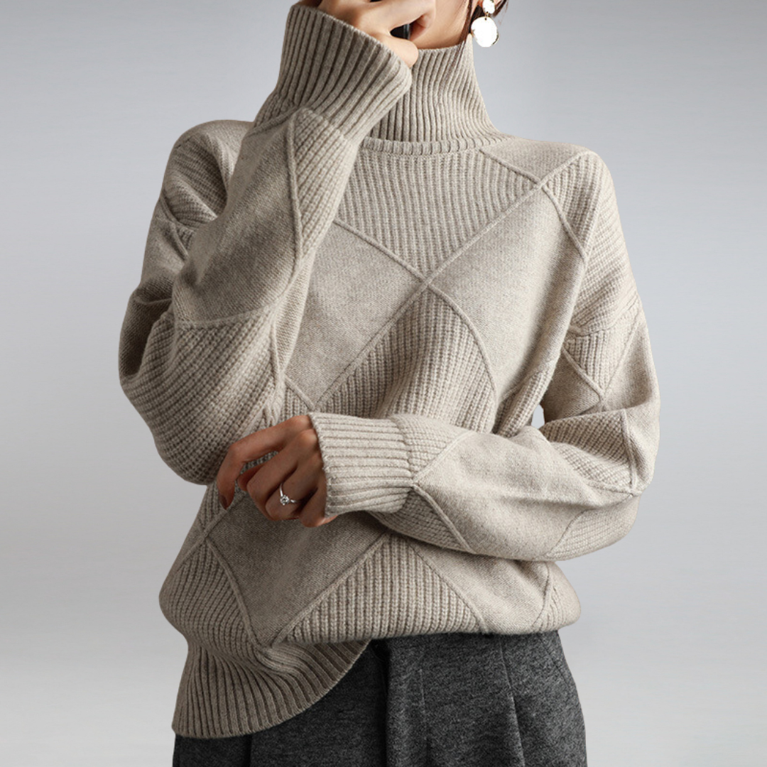 Jersey de cachemira con cuello alto para mujer: calidez y elegancia