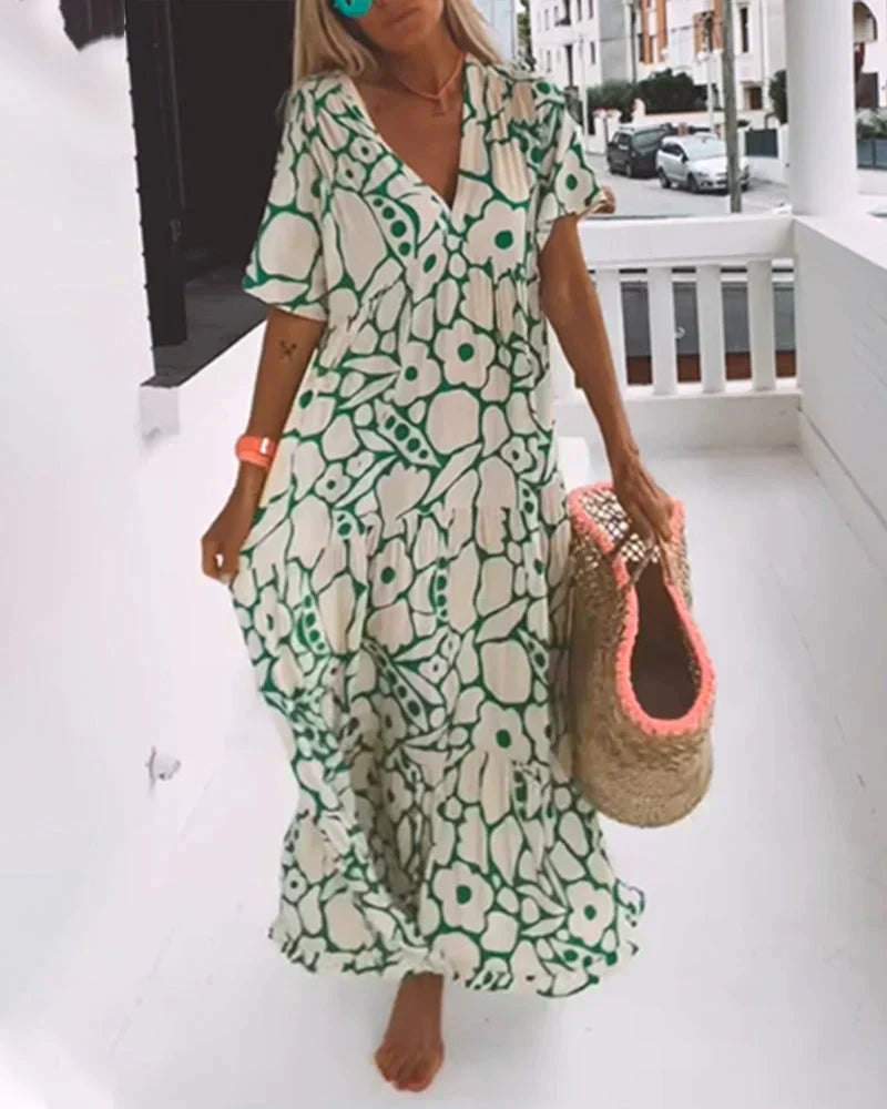 Vestido Largo Verano Mujer – Fluido y con Elegantes Estampados Gráficos