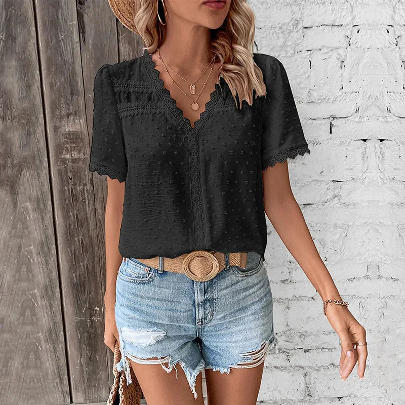 Blusa mujer encaje, fresca y moderna
