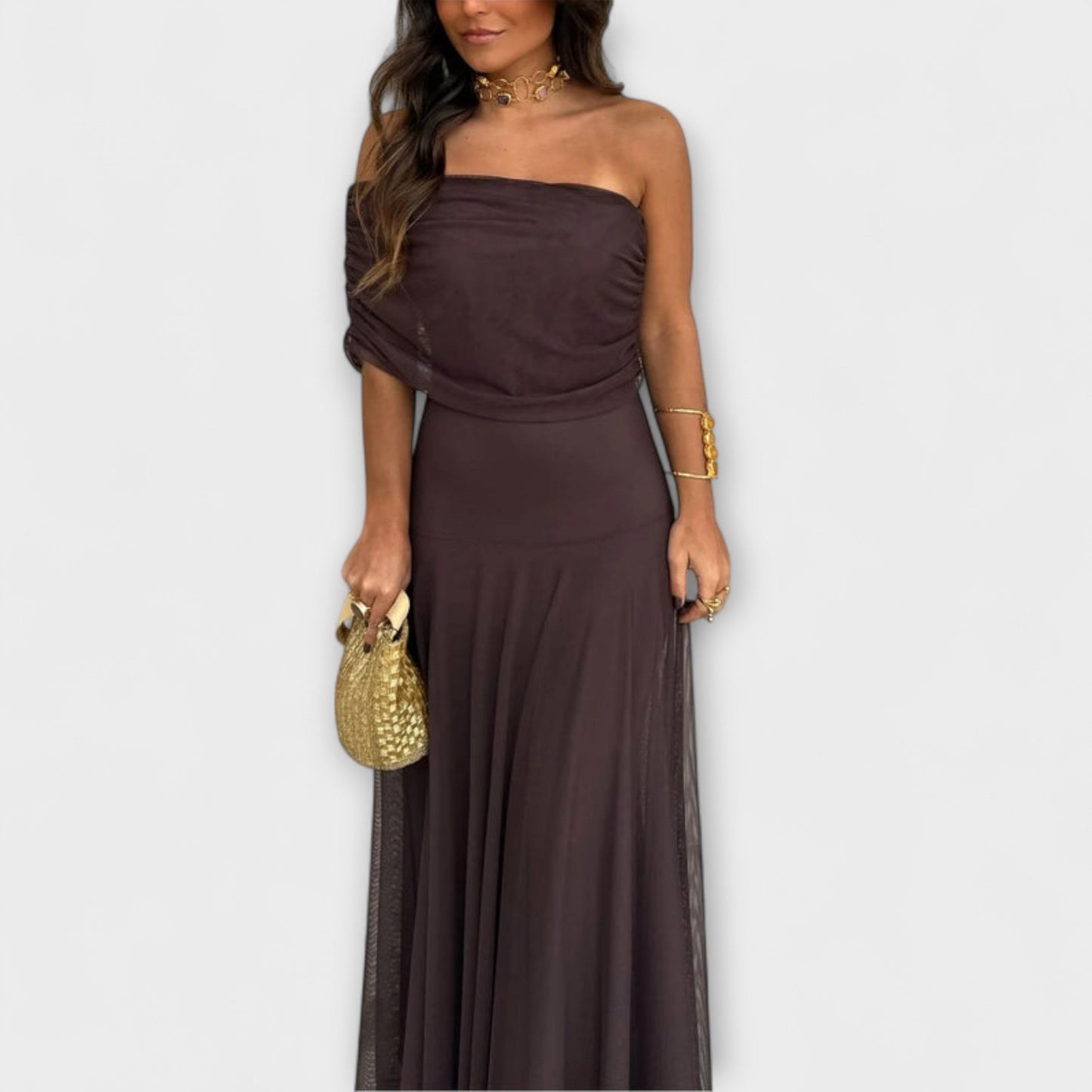 Roxy | Maxivestido Toledo de malla con un hombro