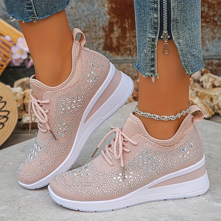Sneakers Ortopédicas con Piedras Brillantes – Estilo y Bienestar