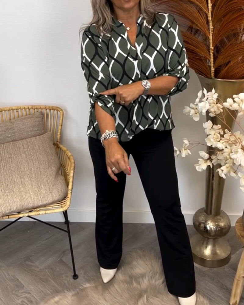 Blusa Mujer – Estampado Gráfico Moderno y Estilo Elegante
