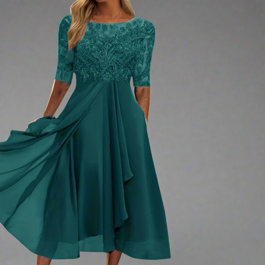 Dorris | Elegante vestido midi de encaje