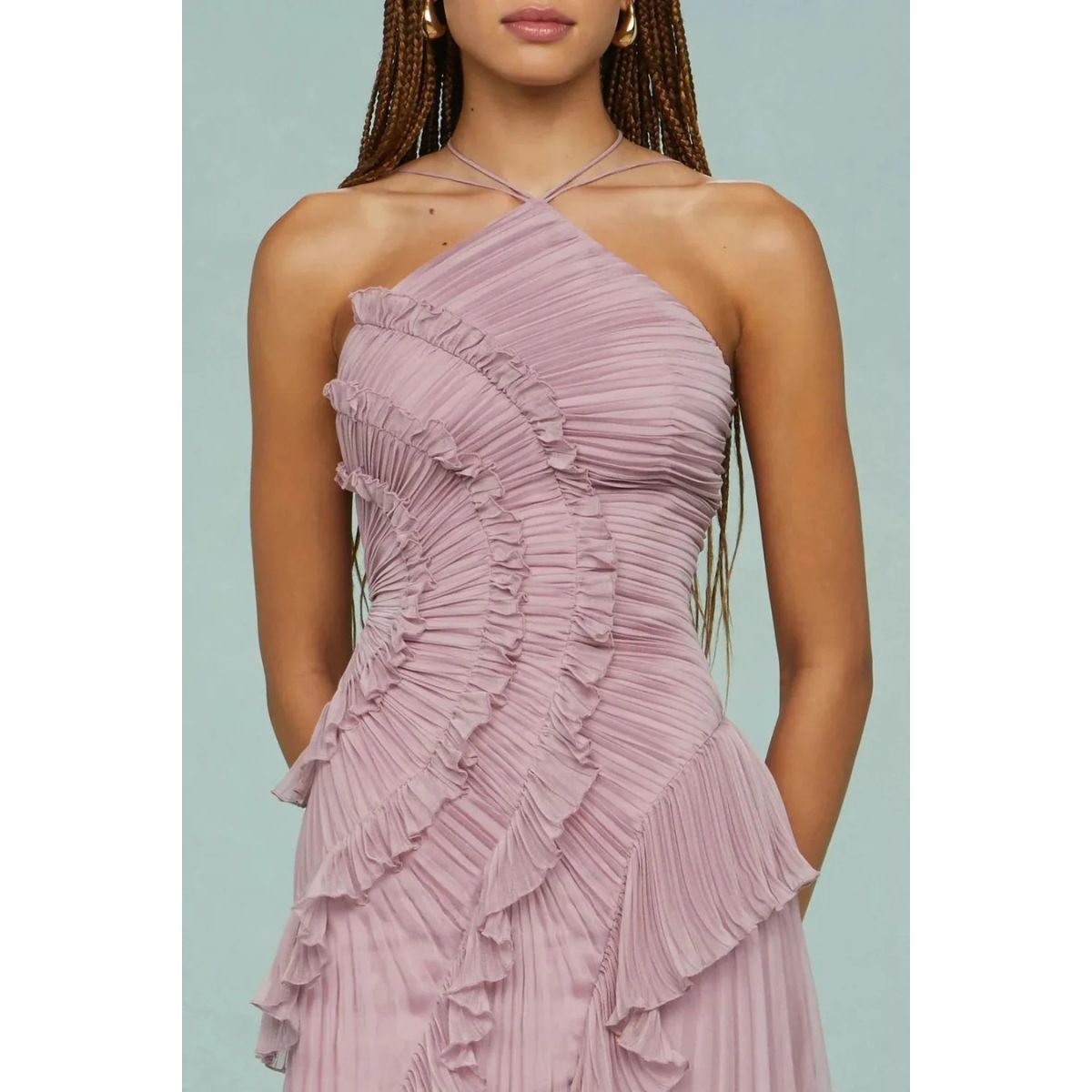 Vestido de Fiesta Largo – Diseño con Volantes, Ideal para Bodas y Cócteles