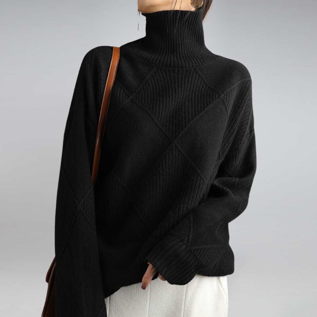 Jersey de cachemira con cuello alto para mujer: calidez y elegancia