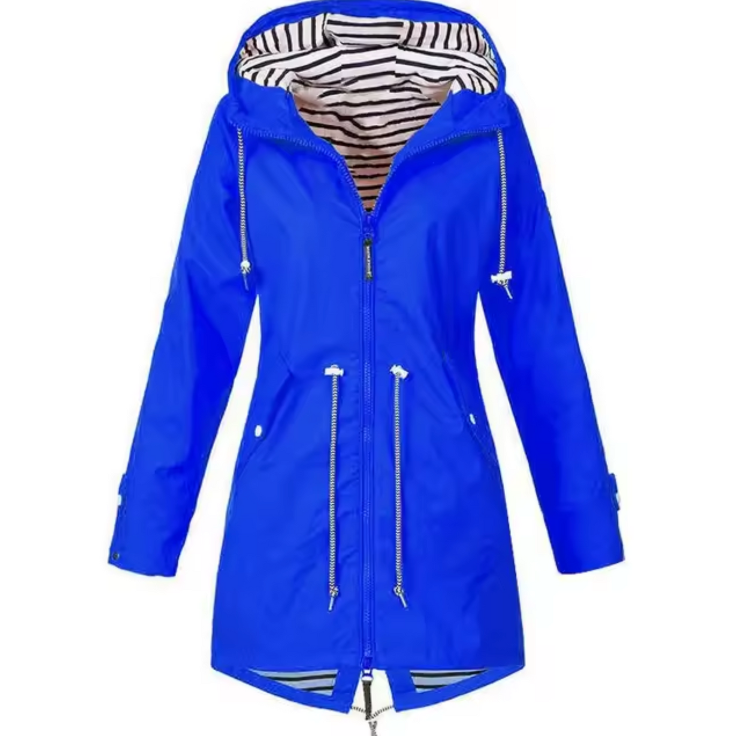 Chaqueta de invierno moderna para mujer: cómoda, con forro interior a rayas