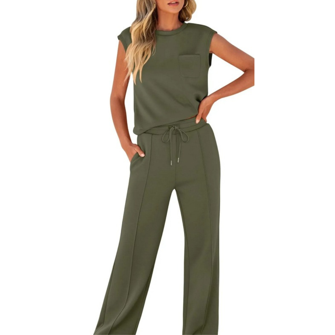 Conjunto casual de verano dos piezas cómodo y elegante diario