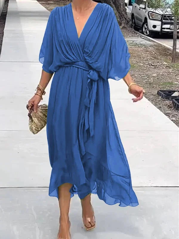 Bernice | Vestido de gasa con escote en V