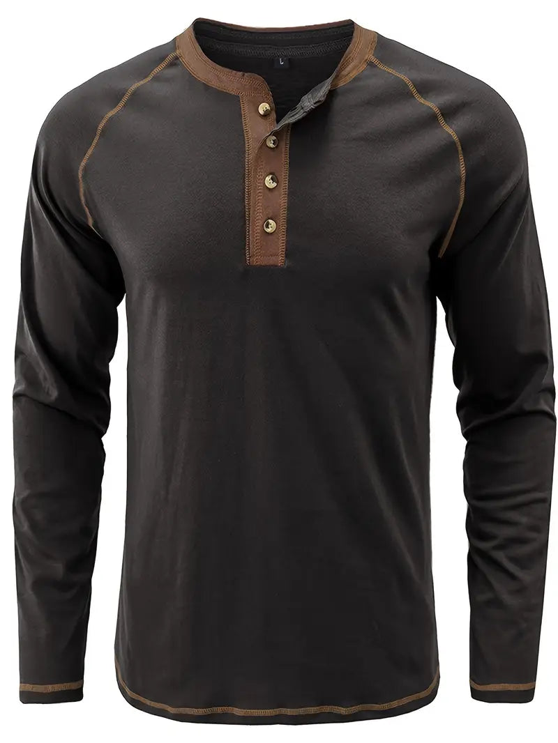 Camisa de manga larga hombre, ligera y favorecedora para primavera u otoño
