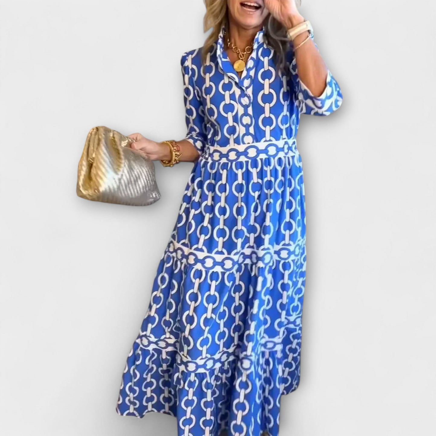 Melany | Vestido midi con estampado de cadenas