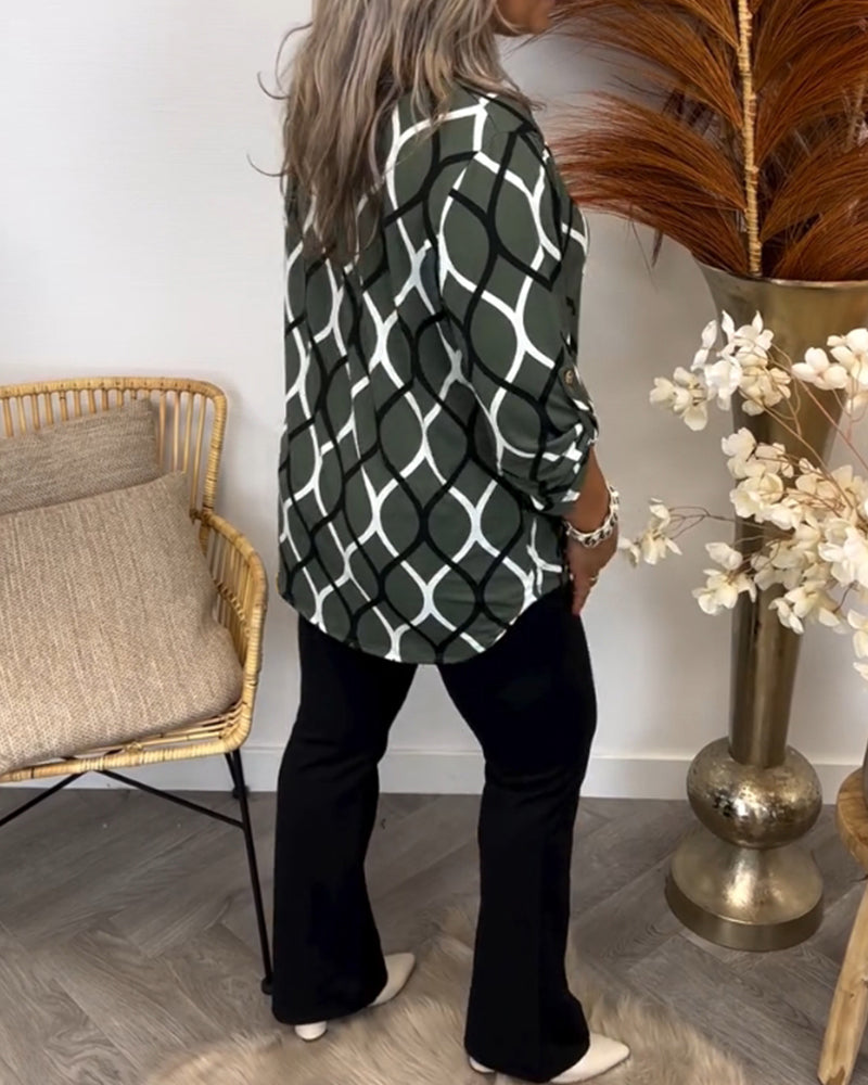 Blusa Mujer – Estampado Gráfico Moderno y Estilo Elegante