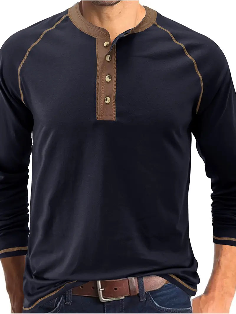 Camisa de manga larga hombre, ligera y favorecedora para primavera u otoño