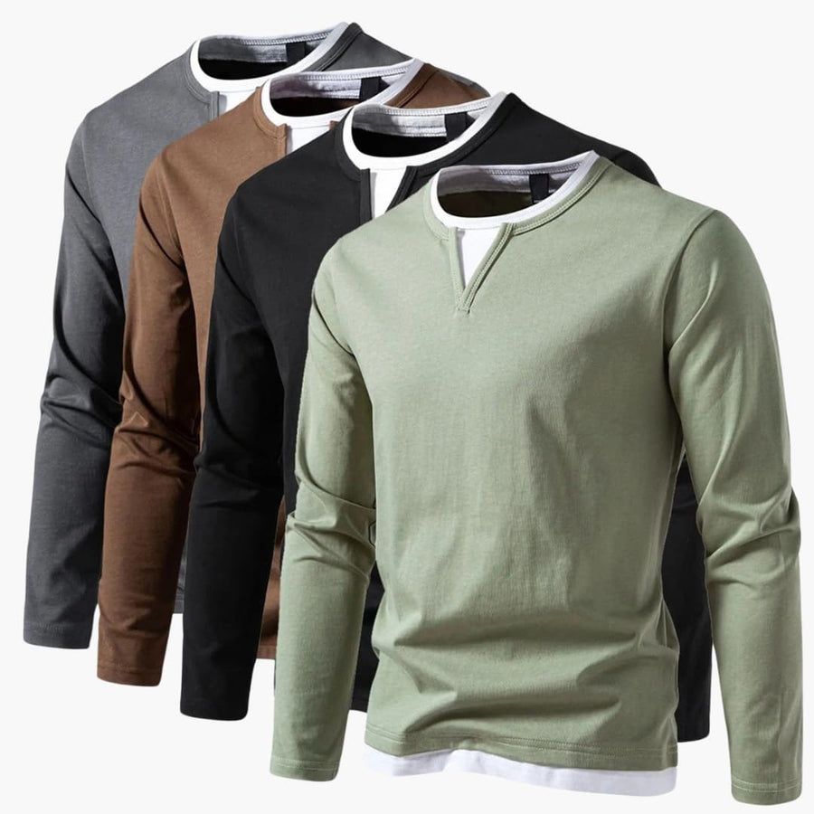 Camisa de manga larga hombre, ligera y favorecedora para primavera u otoño
