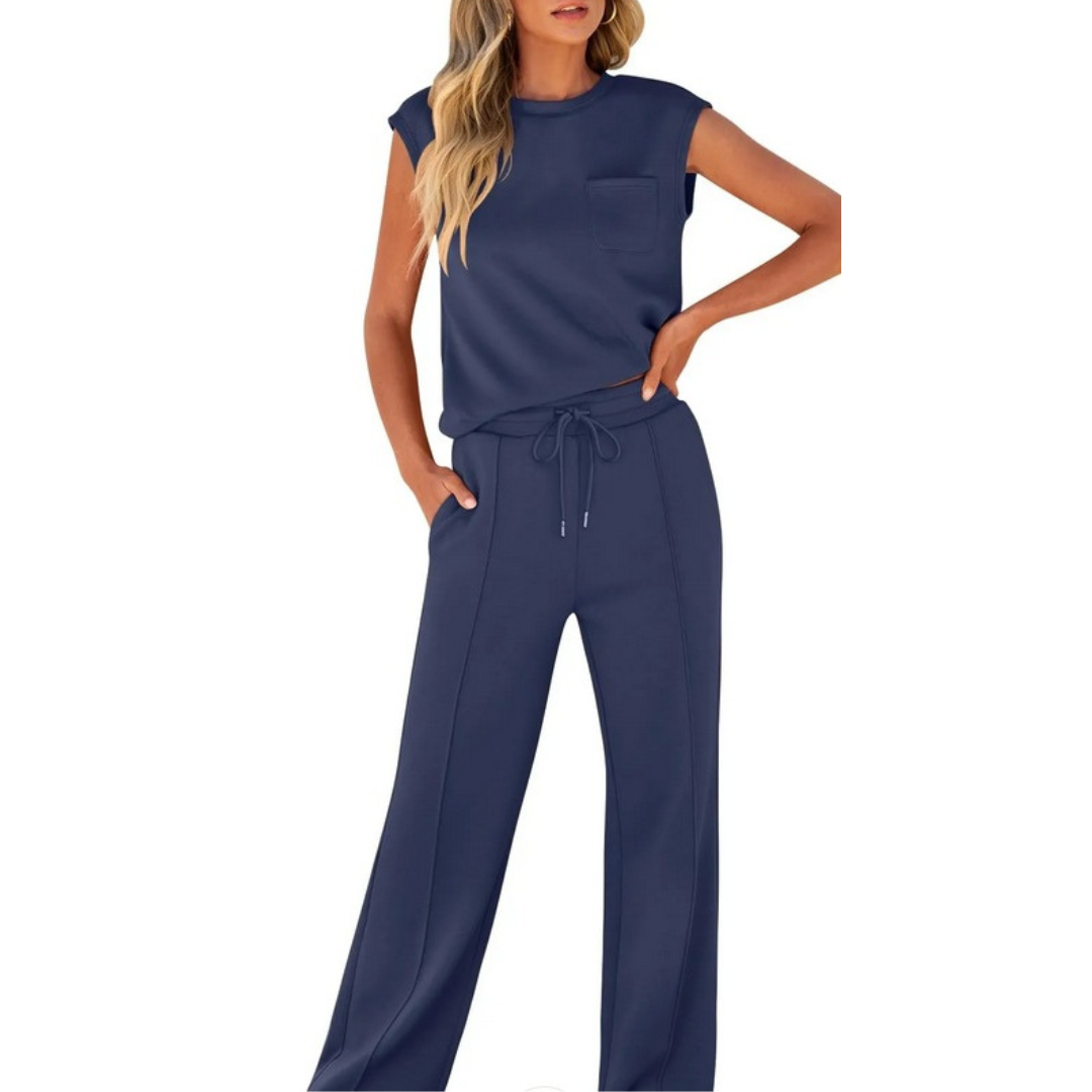 Conjunto casual de verano dos piezas cómodo y elegante diario
