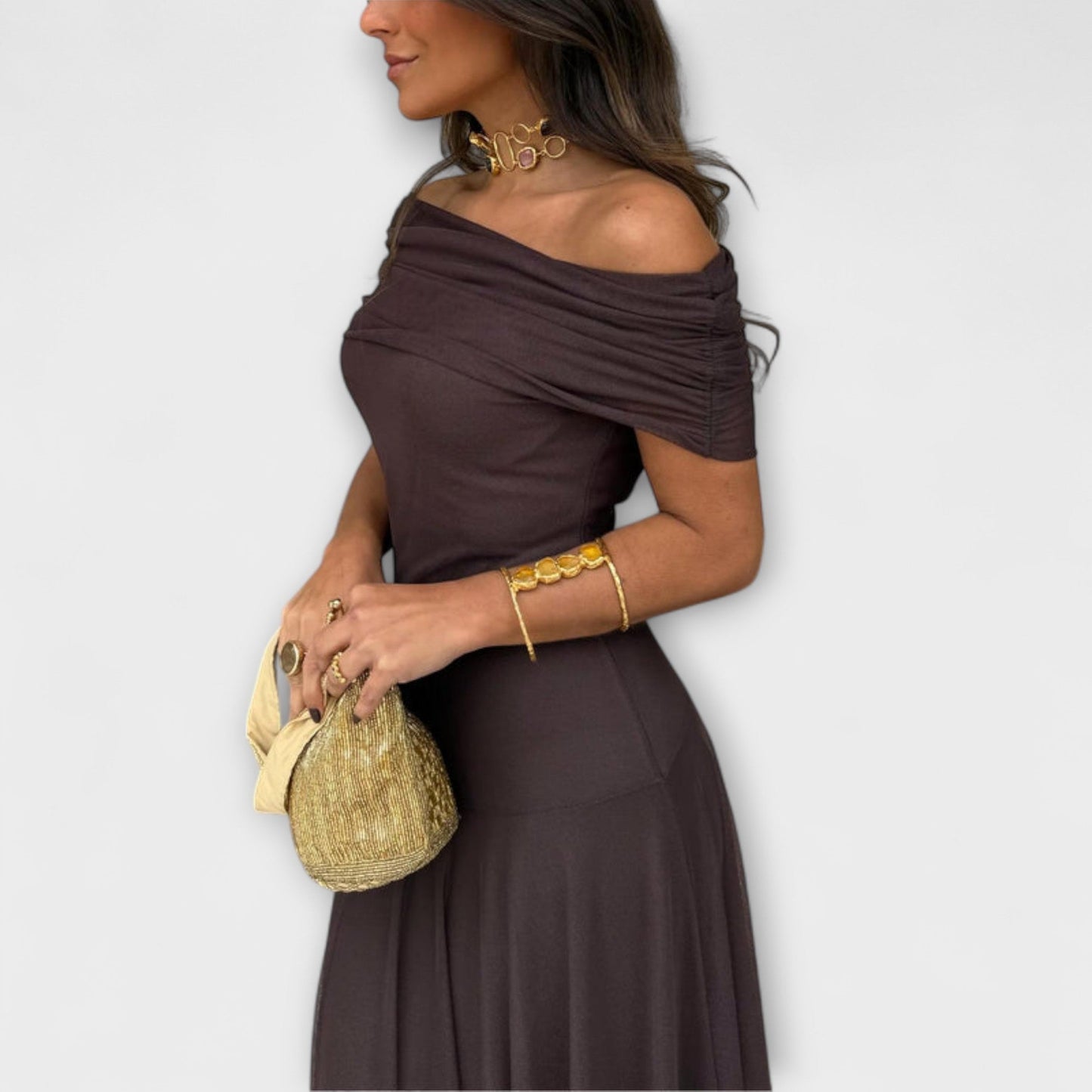 Roxy | Maxivestido Toledo de malla con un hombro