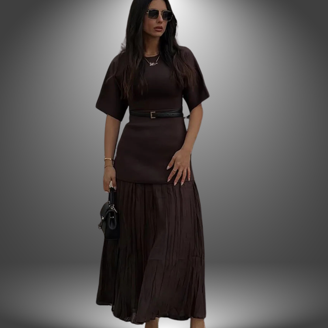Caroline | Maxivestido plisado