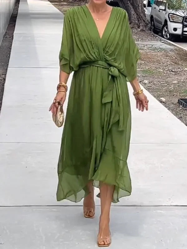 Bernice | Vestido de gasa con escote en V