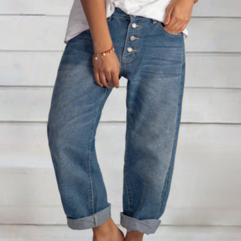 Pantalones vaqueros amplios, modernos y confortables para mujer