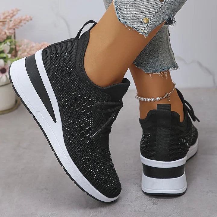 Sneakers Ortopédicas con Piedras Brillantes – Estilo y Bienestar