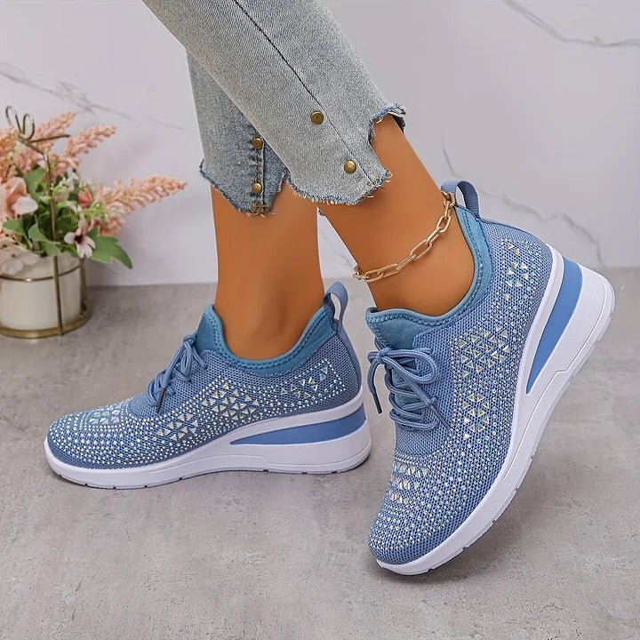 Sneakers Ortopédicas con Piedras Brillantes – Estilo y Bienestar
