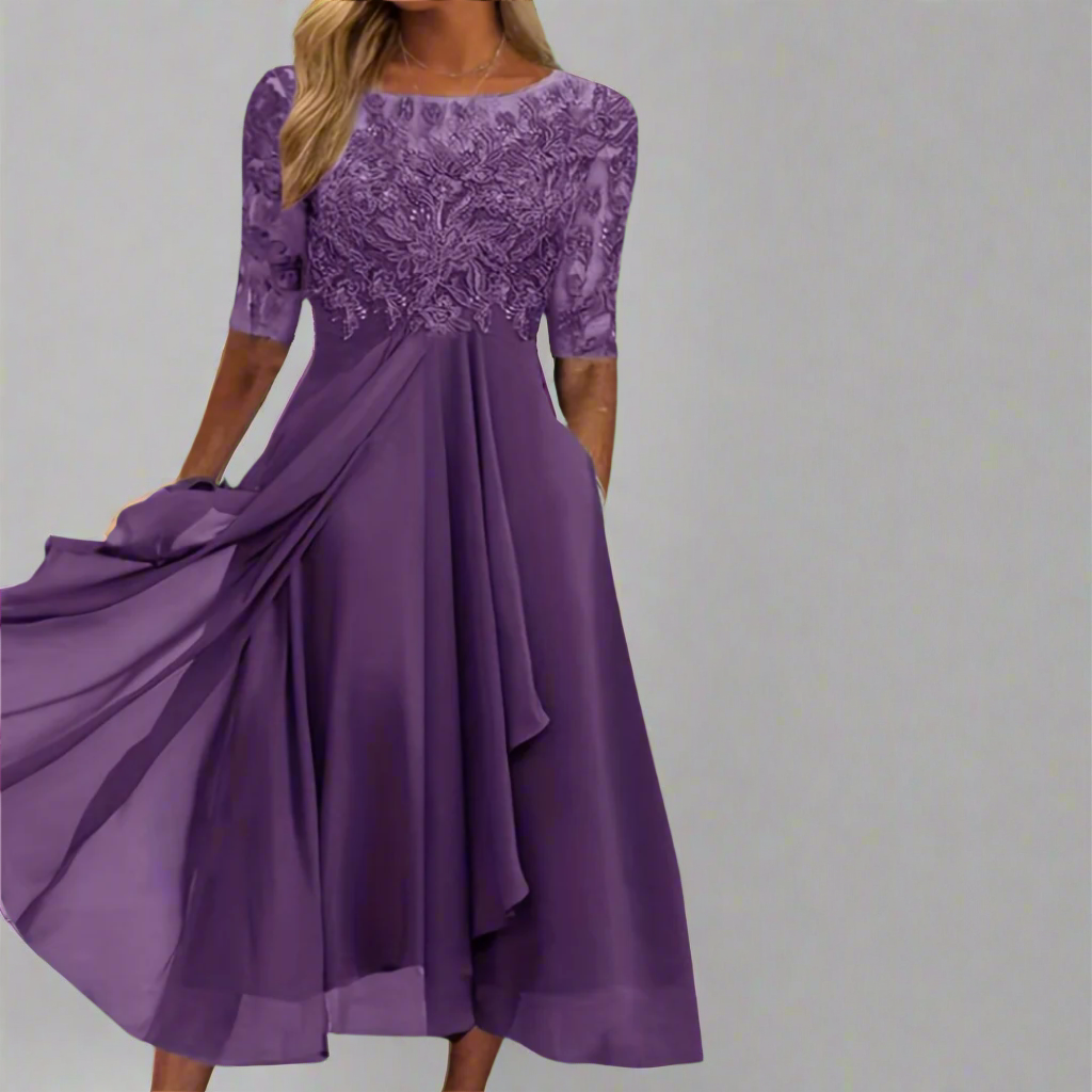 Dorris | Elegante vestido midi de encaje