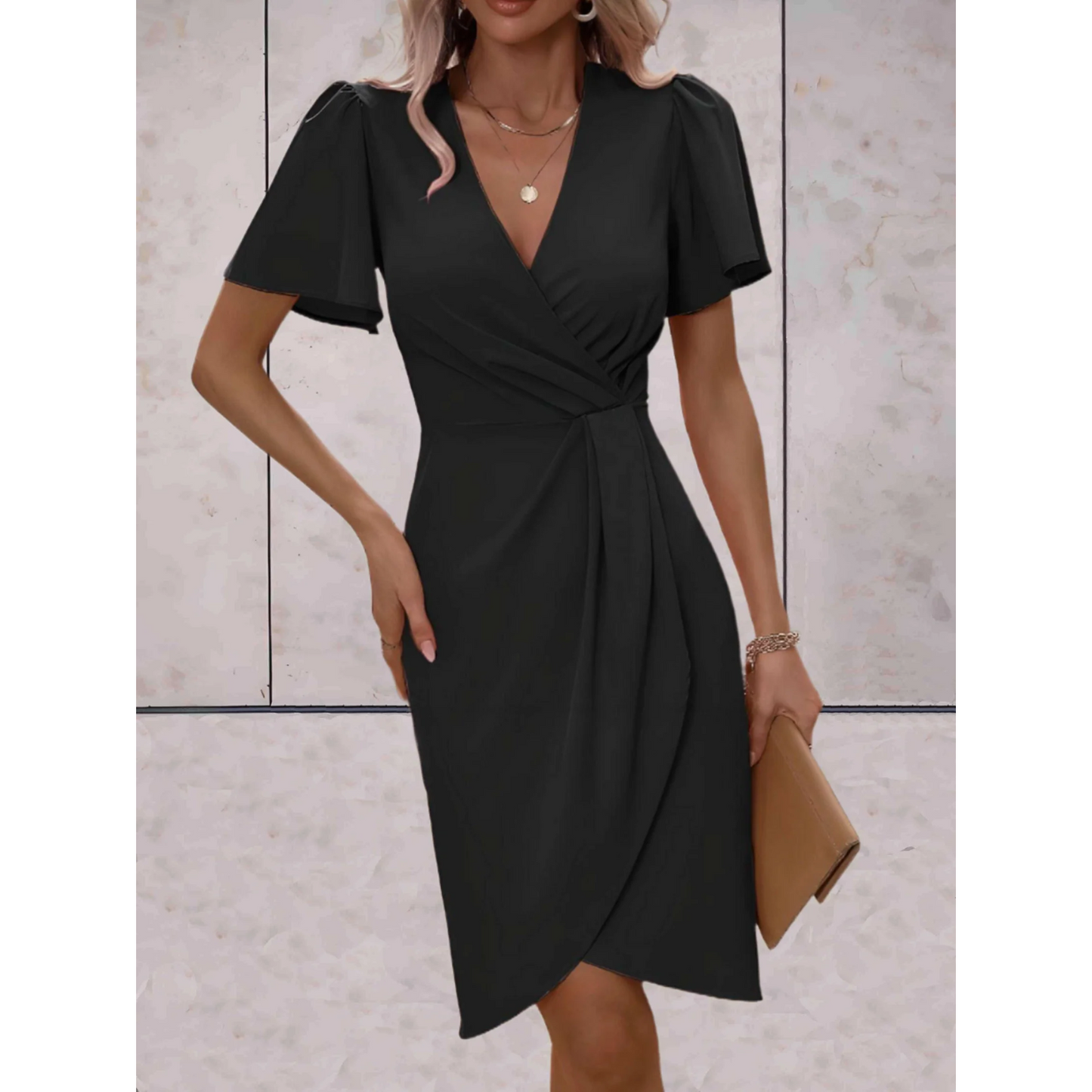 Vestido envolvente femenino, moderno y refinado