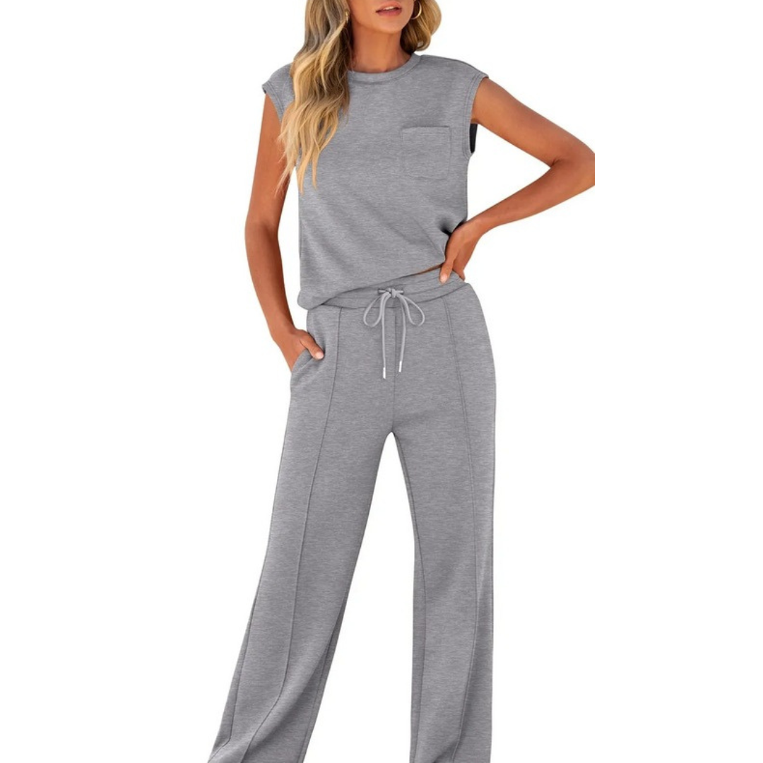 Conjunto casual de verano dos piezas cómodo y elegante diario