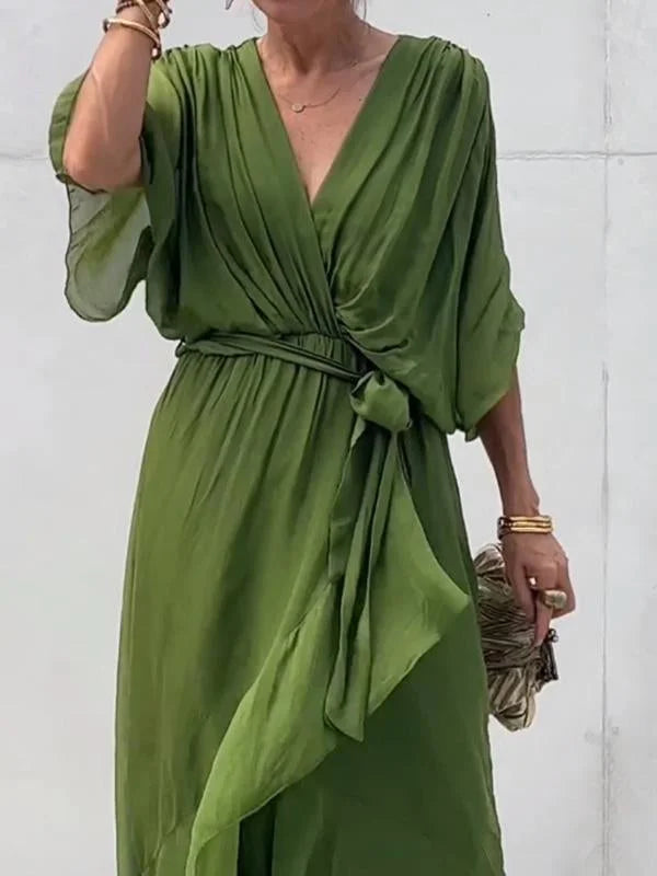 Bernice | Vestido de gasa con escote en V
