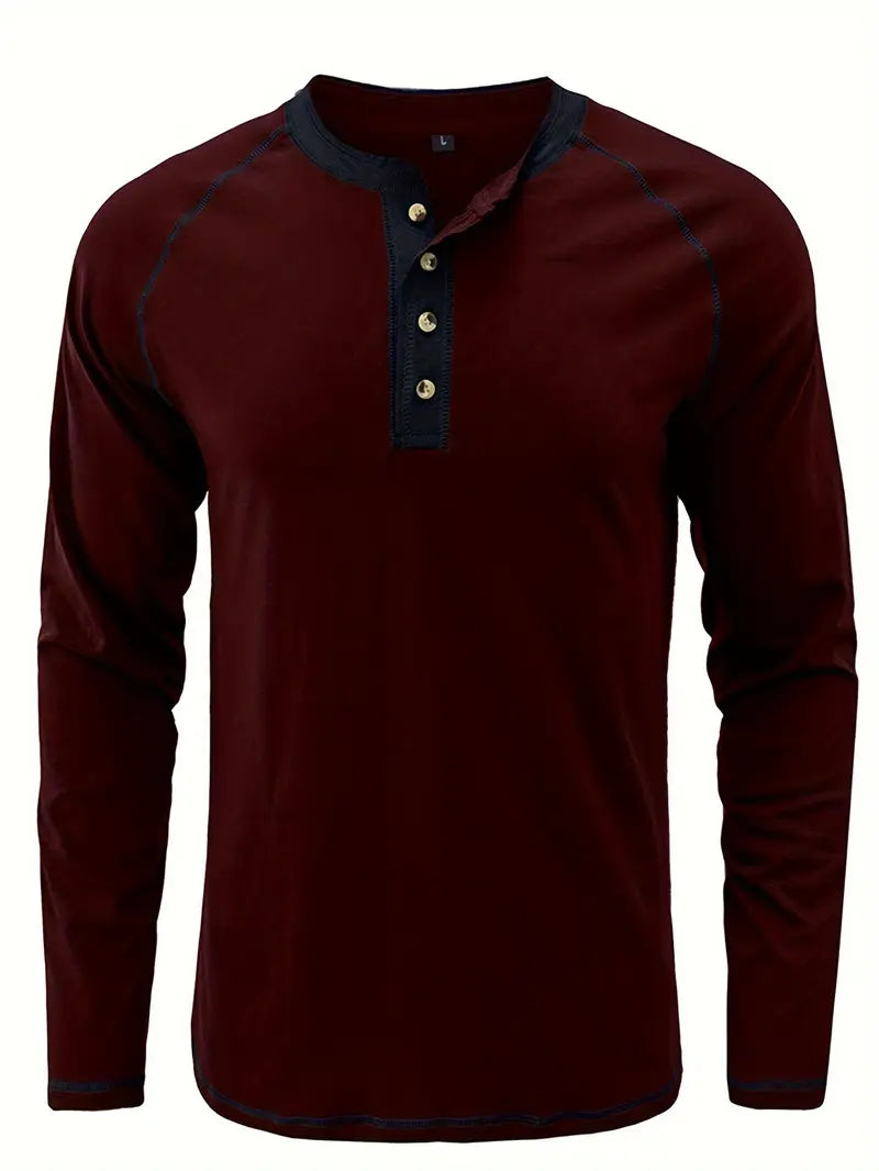 Camisa de manga larga hombre, ligera y favorecedora para primavera u otoño