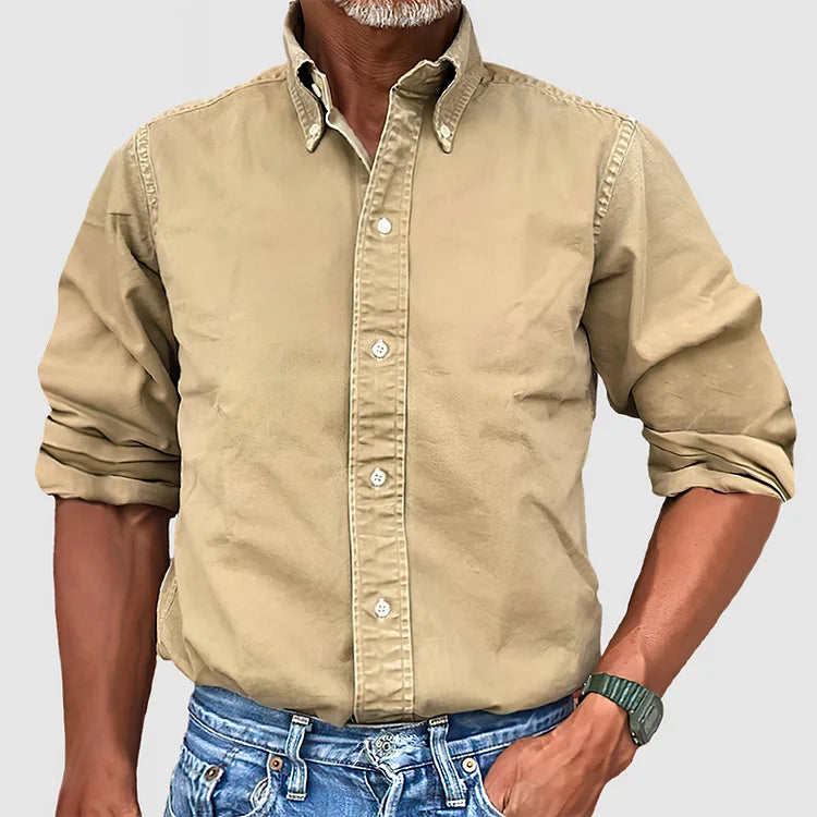 Camisa de manga larga masculina, cómoda