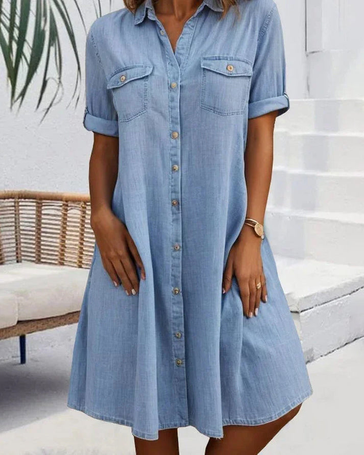 Vestido vaquero suelto, transpirable y perfecto para primavera