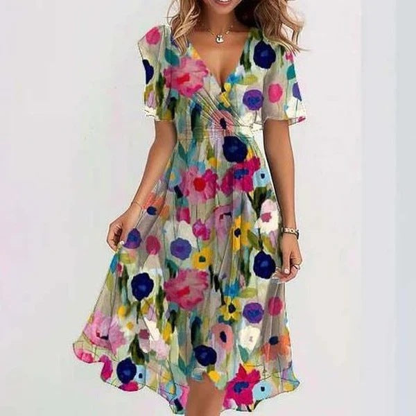 Inez | Elegante Vestido Floral Midi