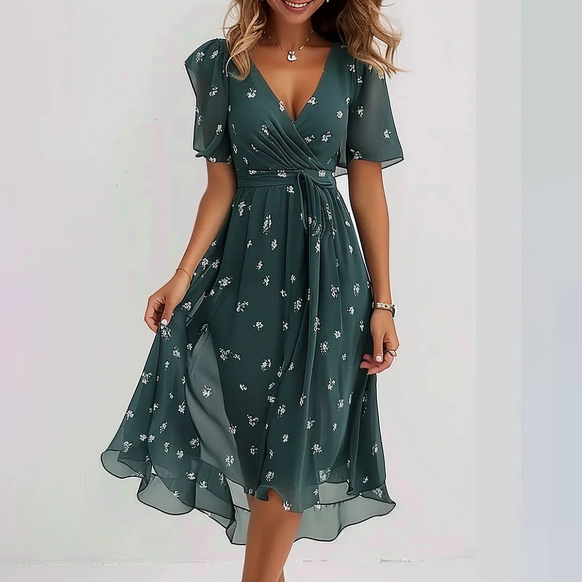 Inez | Elegante Vestido Floral Midi