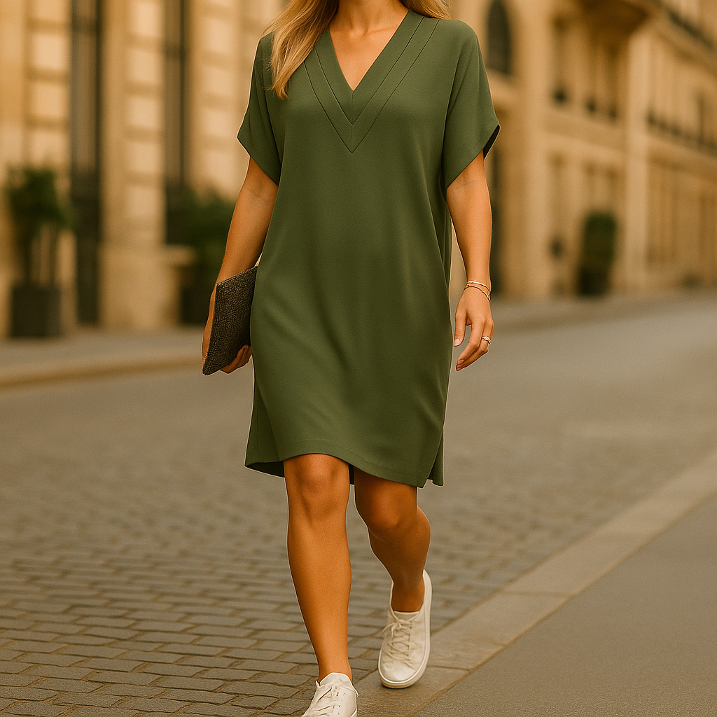 Tessy | Vestido con cuello en V y cruzado