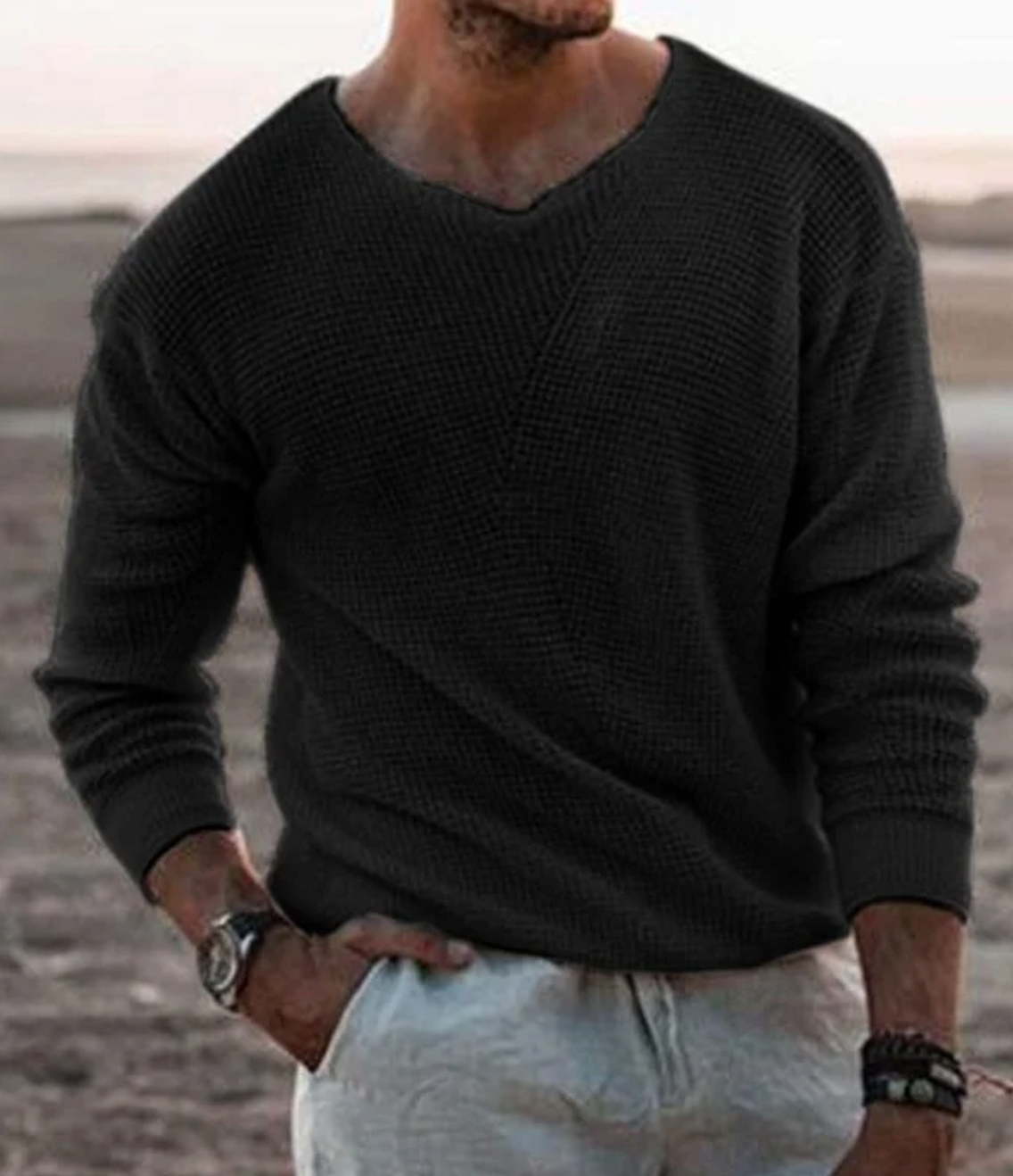 Jersey cálido para hombre: elegante y de punto suave