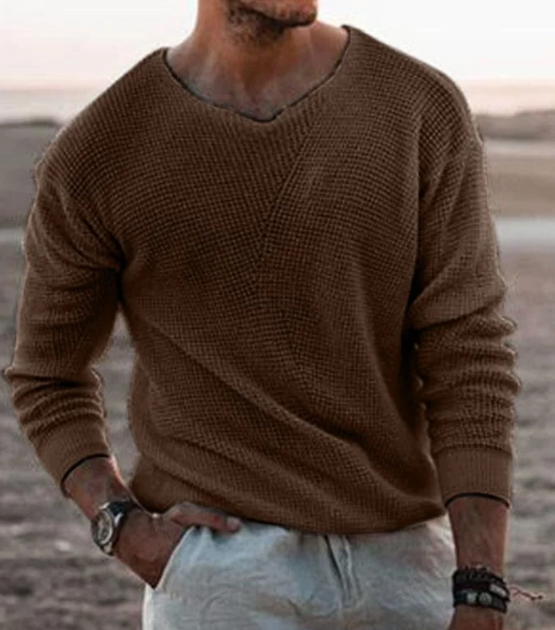 Jersey cálido para hombre: elegante y de punto suave
