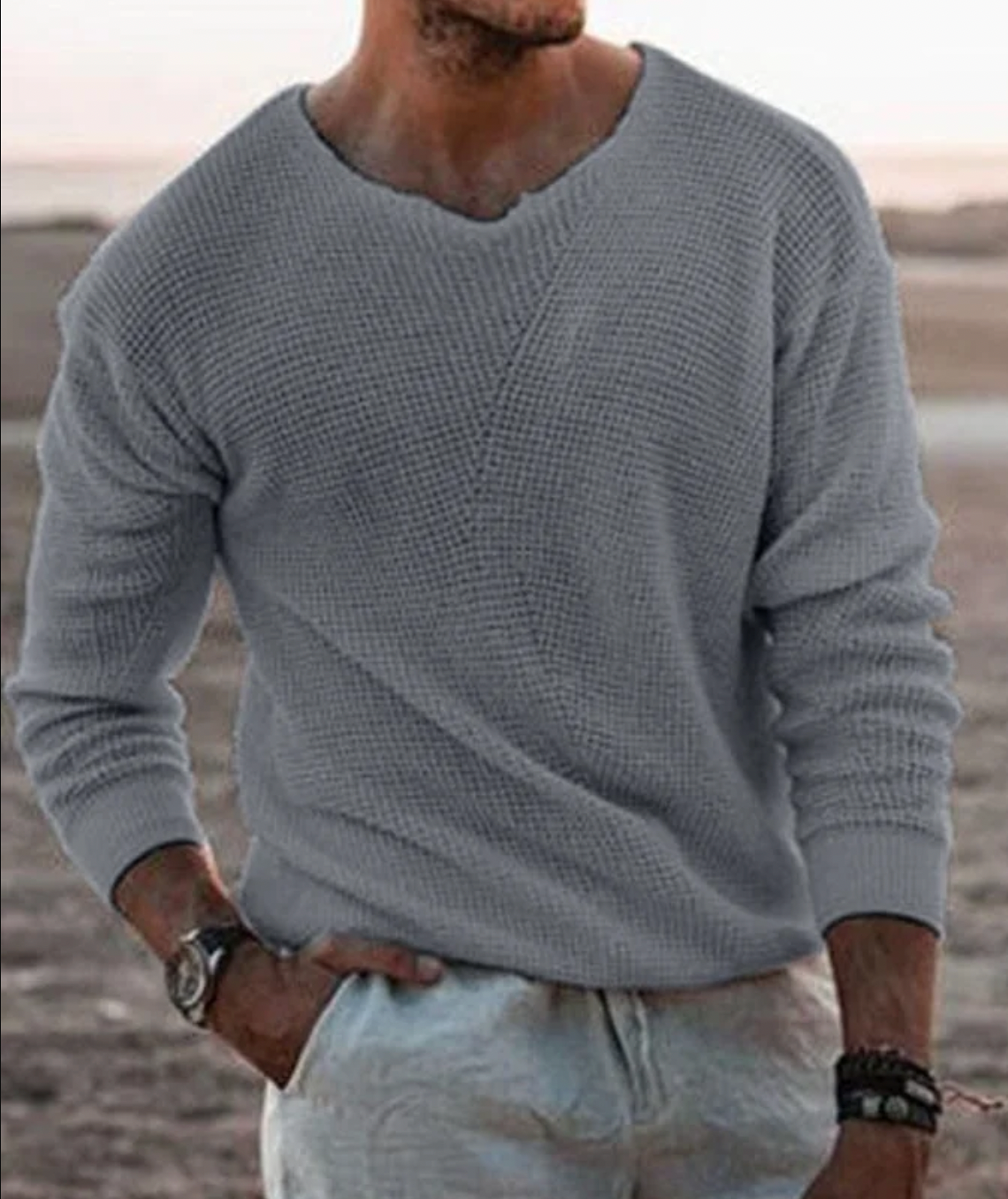 Jersey cálido para hombre: elegante y de punto suave