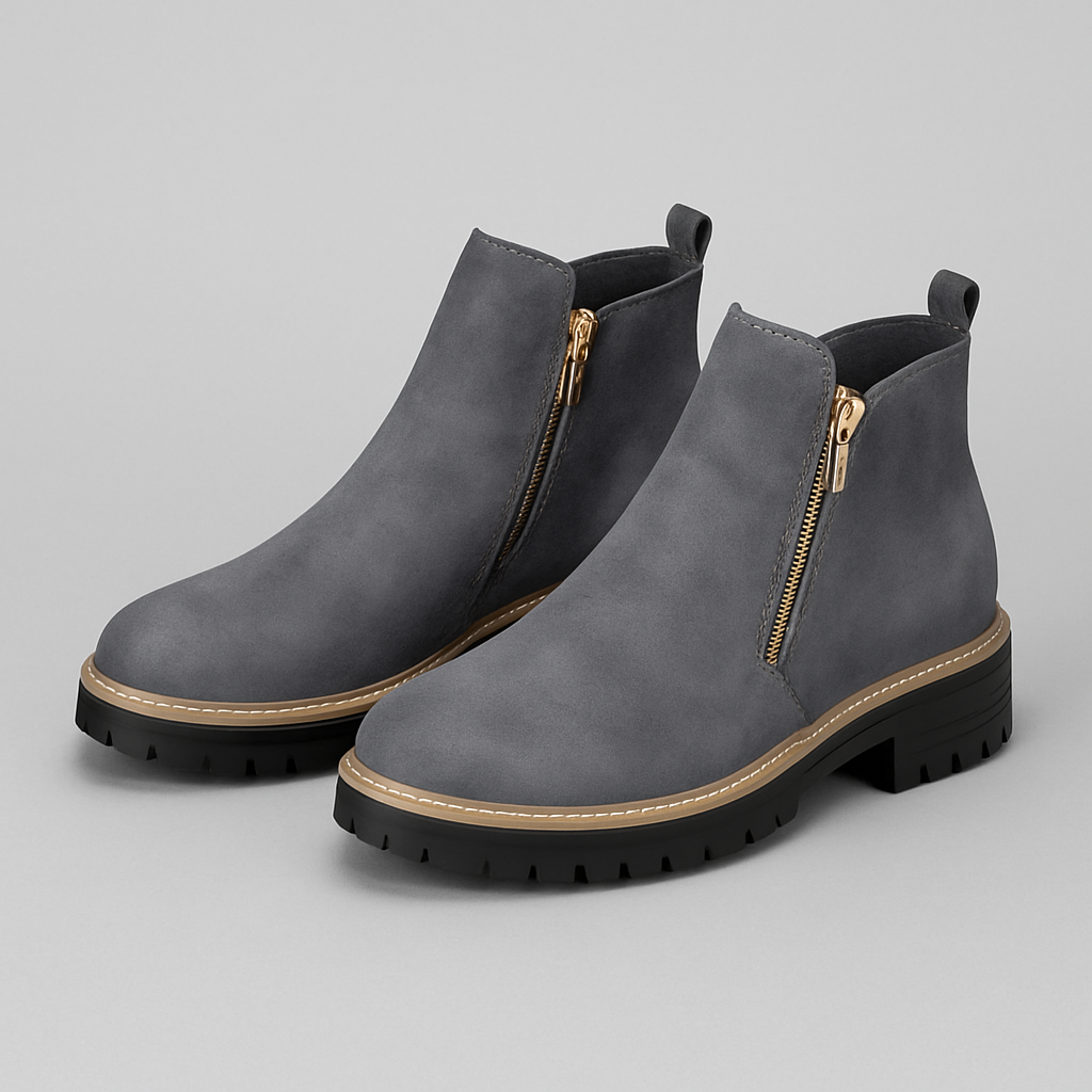 Zapatos de Mujer con Punta Redonda – Cierre Lateral Cómodo