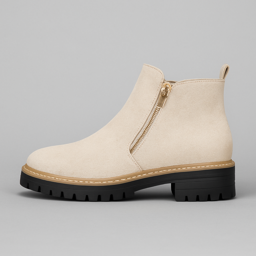Zapatos de Mujer con Punta Redonda – Cierre Lateral Cómodo